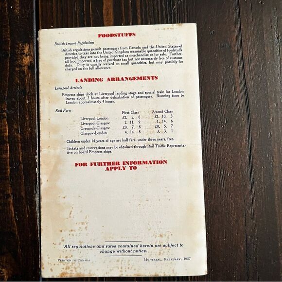 Canadian Pacific Eastbound Brochure (1957) - Picture 4 of 4